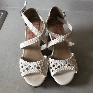 White wedge heels